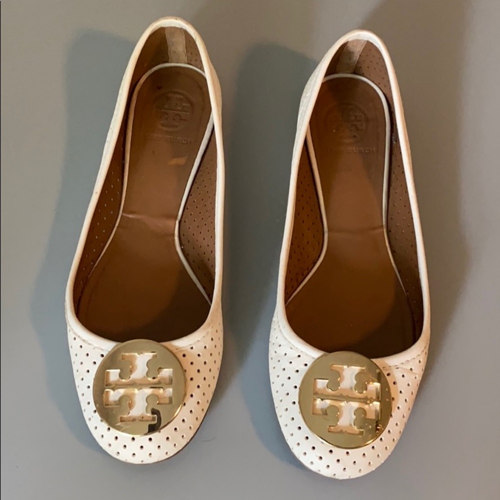 Tory Burch Reva Perforated Leather Ballet Flats